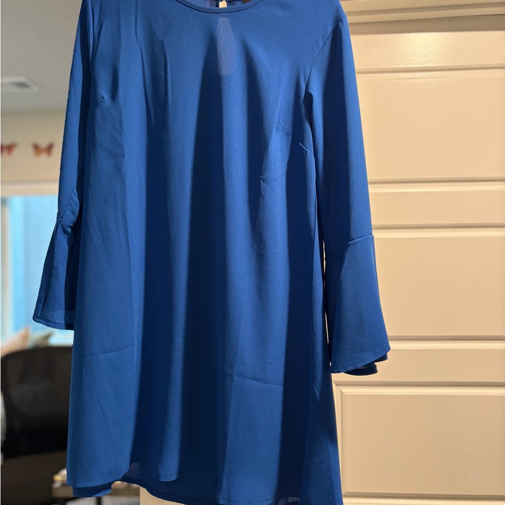 Motel Rocks Vibrant Blue Long Sleeve Dress